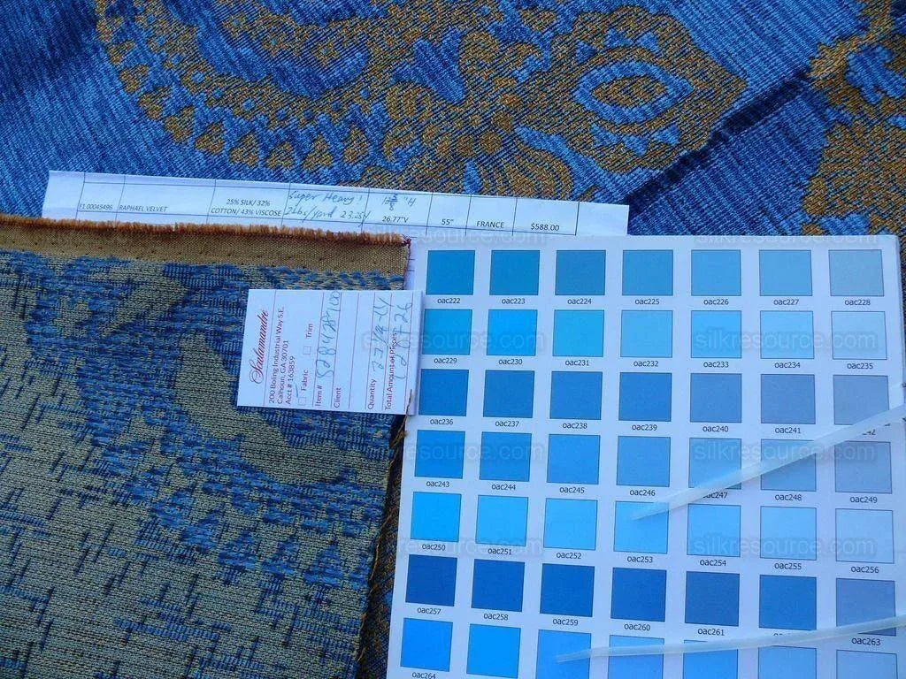Scalamandre Old World Weavers Silk Raphael Velvet Blue MSRP USD 588/Y