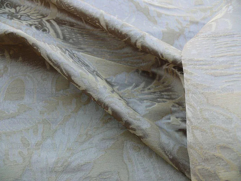 5.75+3y Old World Weavers Giasone Bronze Silk Damask Nautical