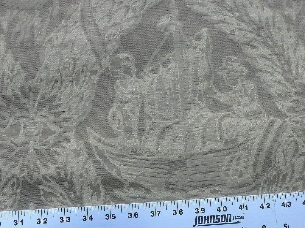 5.75+3y Old World Weavers Giasone Bronze Silk Damask Nautical