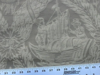 5.75+3y Old World Weavers Giasone Bronze Silk Damask Nautical