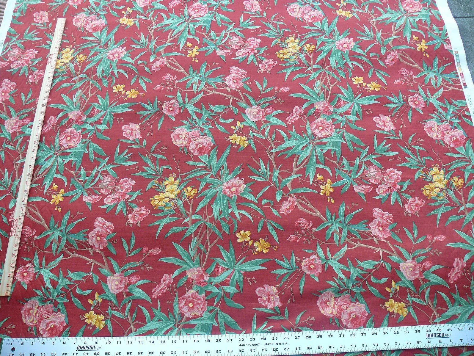 5.5Y SCALAMANDRE CLIVEDEN MULTI RED BOTANICAL MSRP$1738