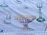 Scalamandre Grey Watkins Cristalli Glass Blue Crystal Cut Glasses Vases Cups Fine Art -By The Yard - MSRP USD 164/Y