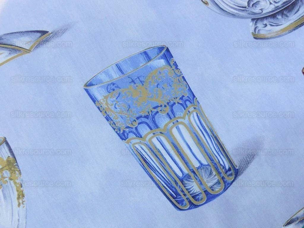 By Yd Scalamandre Grey Watkins Cristalli Glass Blue MSRP USD 164/Y