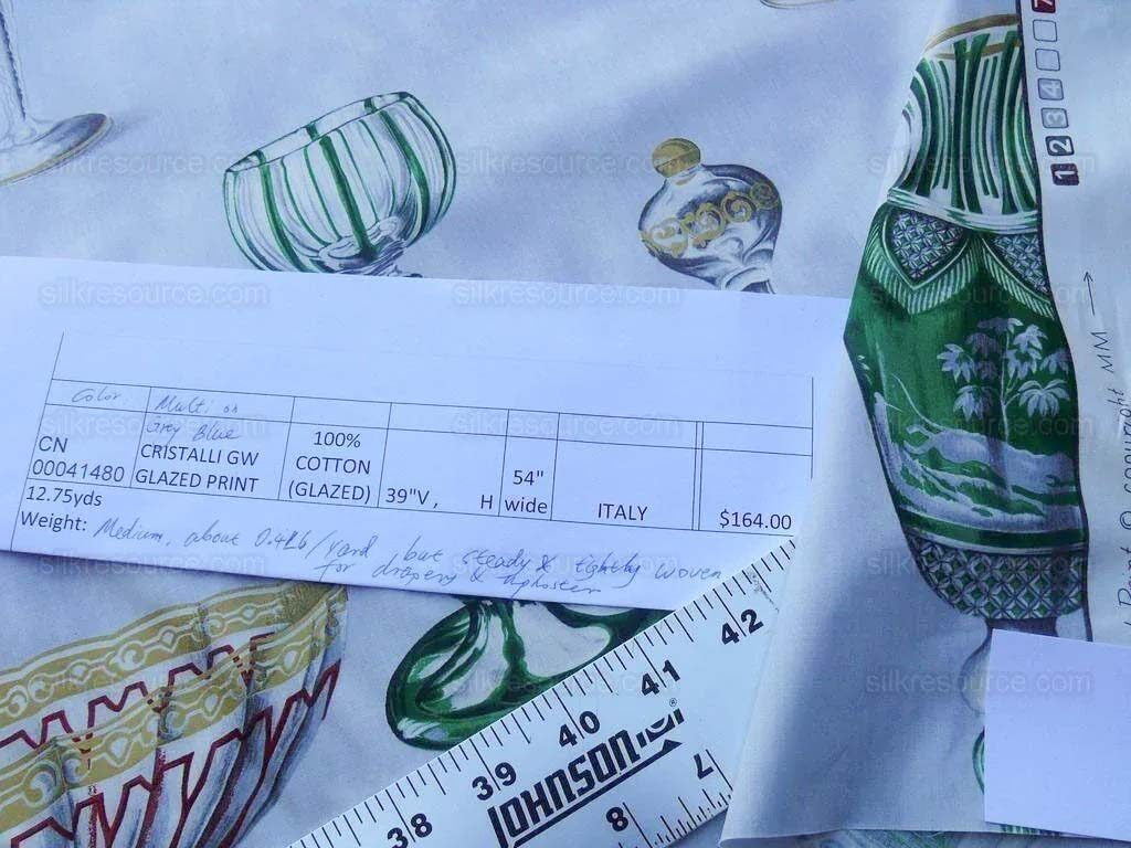 By Yd Scalamandre Grey Watkins Cristalli Glass Blue MSRP USD 164/Y