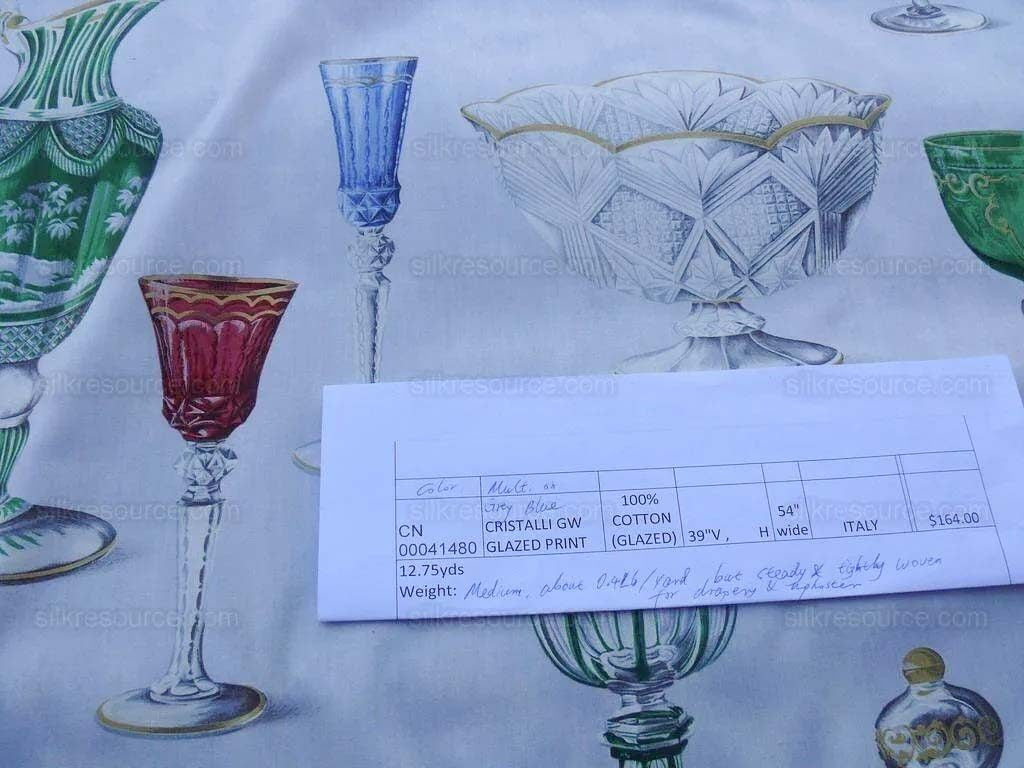 By Yd Scalamandre Grey Watkins Cristalli Glass Blue MSRP USD 164/Y