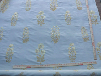 KRAVET COUTURE AMAZING SILK LINEN EMBROIDERY GOLD 3.25Y MSRP$741