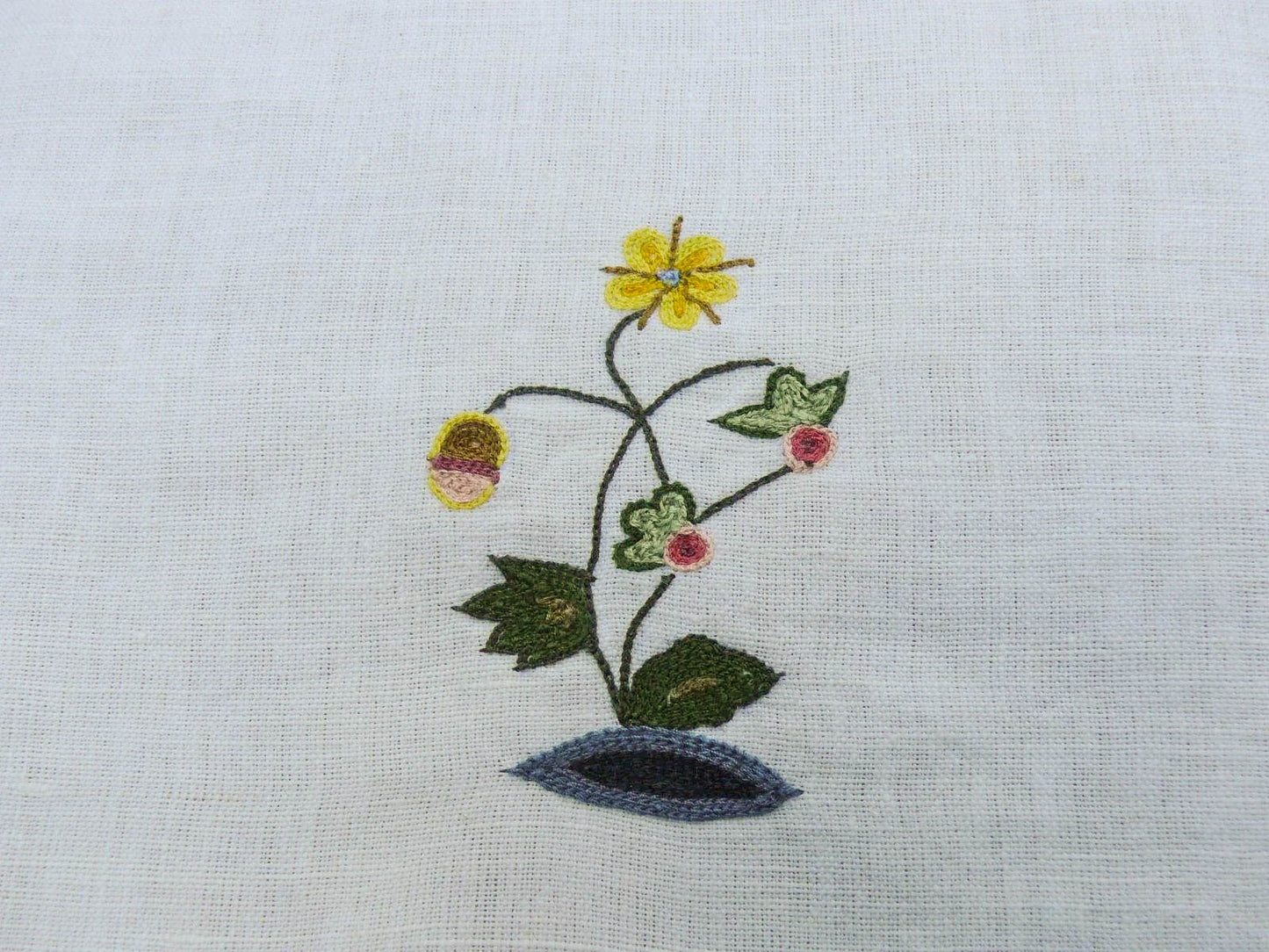 by yard Lee Jofa Derby Embroidery Hand Crewel Linen Small Sprig MSRP USD 336Y
