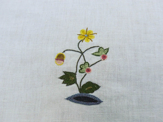 by yard Lee Jofa Derby Embroidery Hand Crewel Linen Small Sprig MSRP USD 336Y