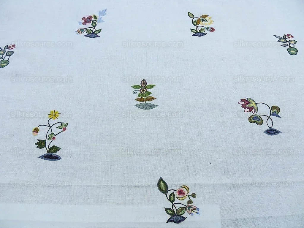 by yard Lee Jofa Derby Embroidery Hand Crewel Linen Small Sprig MSRP USD 336Y