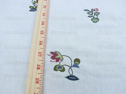 by yard Lee Jofa Derby Embroidery Hand Crewel Linen Small Sprig MSRP USD 336Y