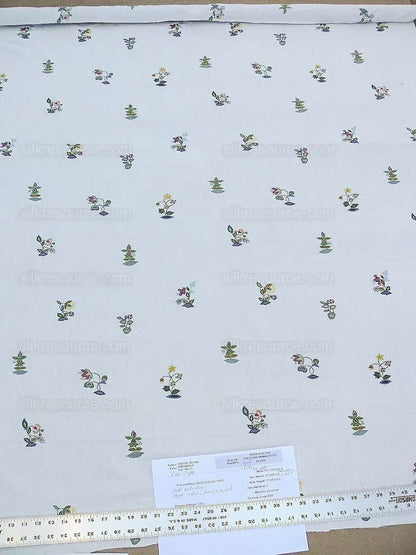 by yard Lee Jofa Derby Embroidery Hand Crewel Linen Small Sprig MSRP USD 336Y