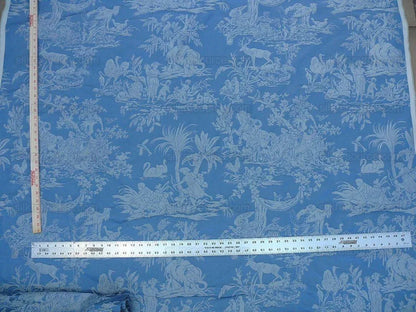 Pierre Frey Les Quatre Vents Jean Baptiste Huet Silk Damask Blue