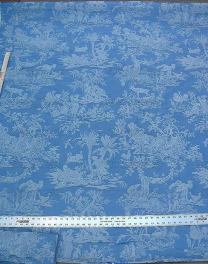 Pierre Frey Les Quatre Vents Jean Baptiste Huet Silk Damask Blue