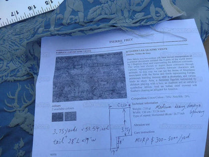 Pierre Frey Les Quatre Vents Jean Baptiste Huet Silk Damask Blue