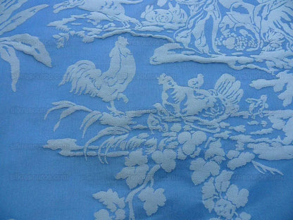 Pierre Frey Les Quatre Vents Jean Baptiste Huet Silk Damask Blue