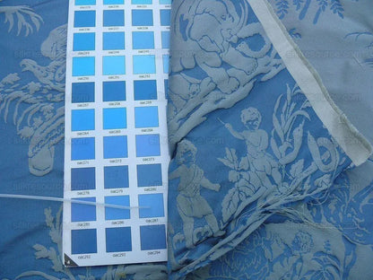 Pierre Frey Les Quatre Vents Jean Baptiste Huet Silk Damask Blue