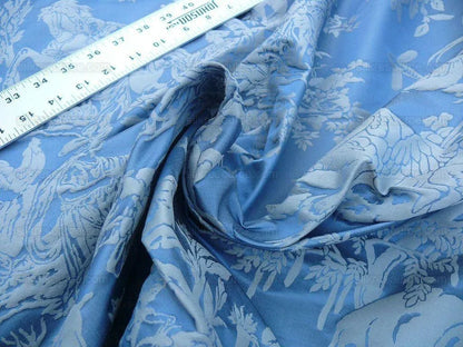 Pierre Frey Les Quatre Vents Jean Baptiste Huet Silk Damask Blue