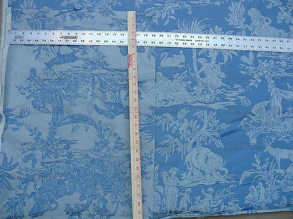 Pierre Frey Les Quatre Vents Jean Baptiste Huet Silk Damask Blue