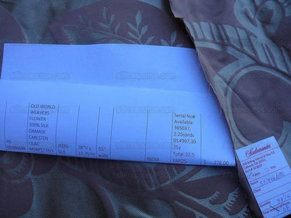 Old World Weavers 100% Silk Damask Carlsten Lilac MSRP USD 278/Y