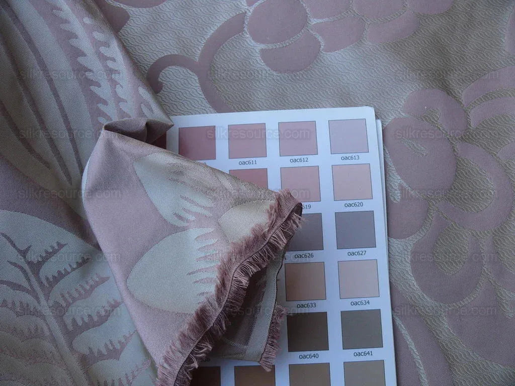 Old World Weavers 100% Silk Damask Carlsten Lilac MSRP USD 278/Y