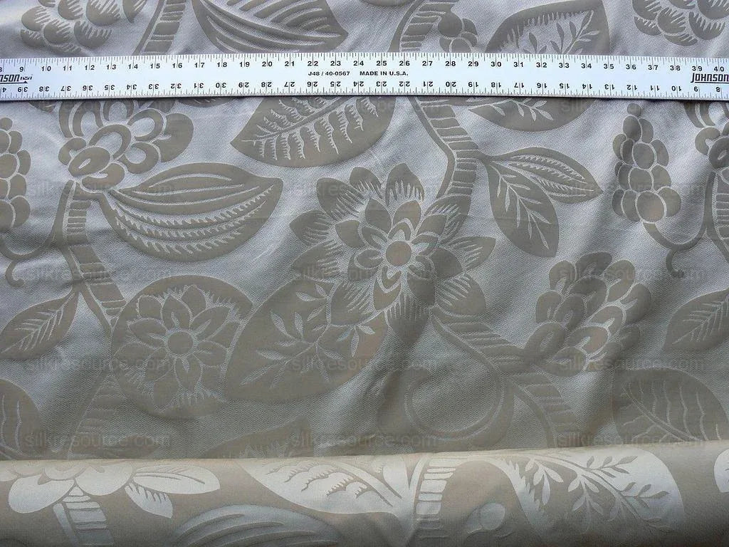 Old World Weavers 100% Silk Damask Carlsten Taupe MSRP USD 278/Y