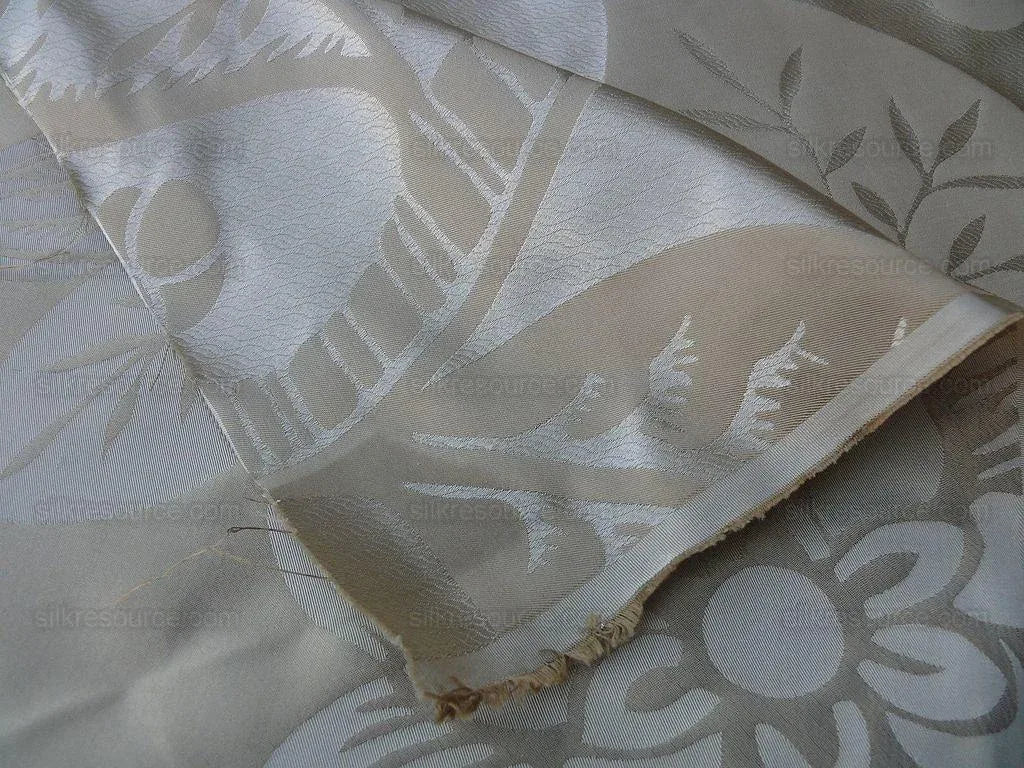 Old World Weavers 100% Silk Damask Carlsten Taupe MSRP USD 278/Y