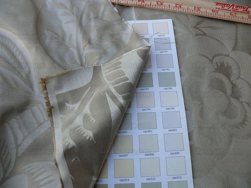 Old World Weavers 100% Silk Damask Carlsten Taupe MSRP USD 278/Y