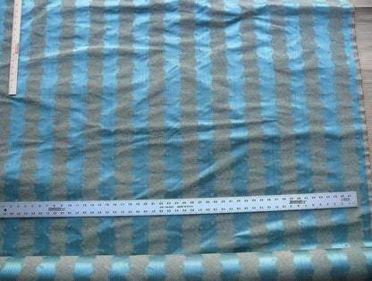 Old World Weavers Silk Leaves Stripe Azure Blue Foliage MSRP USD216/y by yard