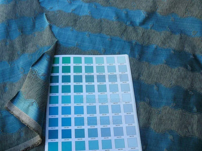 Old World Weavers Silk Leaves Stripe Azure Blue Foliage MSRP USD216/y by yard