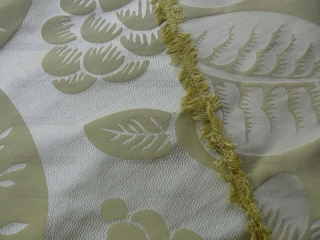 Old World Weavers 100% Silk Damask Carlsten Chartreus MSRP USD 278/Y