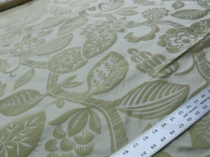 Old World Weavers 100% Silk Damask Carlsten Chartreus MSRP USD 278/Y