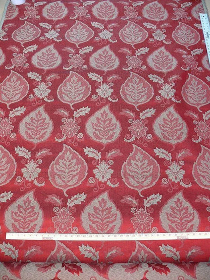 By Yard Scalamandre Old World Weavers Silk Leaves Russet Red Foliage Grey Watkins Autumn Colors MSRP US216/Y