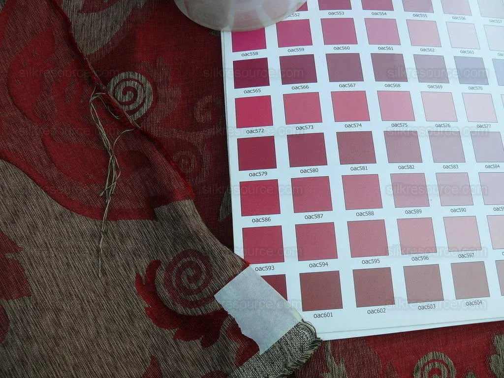 By Yard Scalamandre Old World Weavers Silk Leaves Russet Red Foliage Grey Watkins Autumn Colors MSRP US216/Y