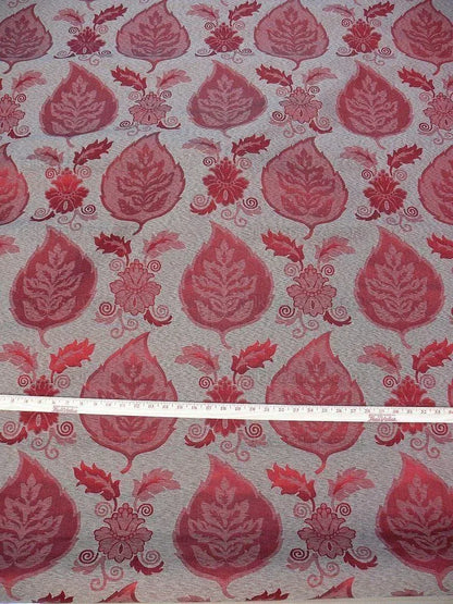 By Yard Scalamandre Old World Weavers Silk Leaves Russet Red Foliage Grey Watkins Autumn Colors MSRP US216/Y