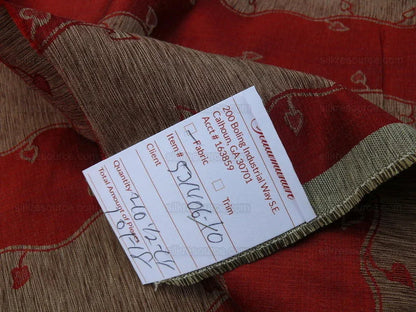 Old World Weavers Silk Leaves Stripe Russet Red Foliage Lampas MSRP USD216/y