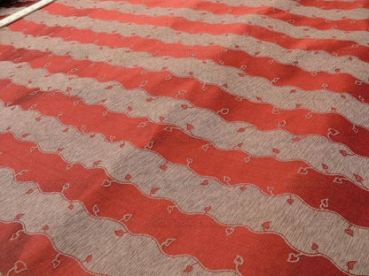 Old World Weavers Silk Leaves Stripe Russet Red Foliage Lampas MSRP USD216/y