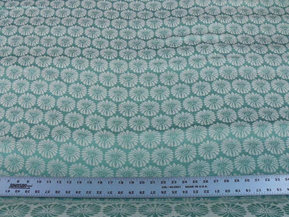 Scalamandre Castletown  Turquoise Green Blue Jacquard Small Scale Daisy Linen MSRP USD218/y