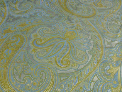 By Yard Scalamandre Villa Rizzardi Chartreuse/sky Blue Paisley Thick Silk Damask MSRP USD 276Y