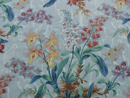 By yard Scalamandre Bourquet Marlyn Park -  Multi/blue Linen MSRP USD 188/y