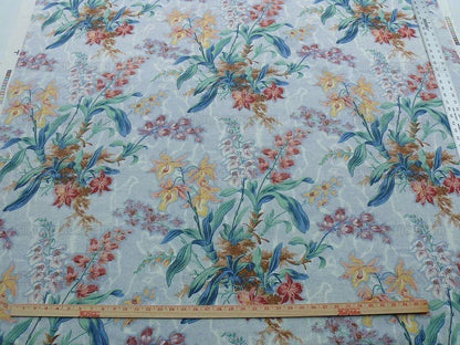 By yard Scalamandre Bourquet Marlyn Park -  Multi/blue Linen MSRP USD 188/y