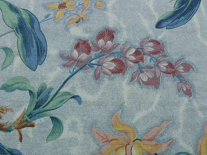 By yard Scalamandre Bourquet Marlyn Park -  Multi/blue Linen MSRP USD 188/y