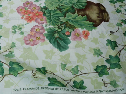 By Yd Old World Weavers Folie Flamande Gw- Pink On White Flowers 33-screen!  MSRP USD 236/Y