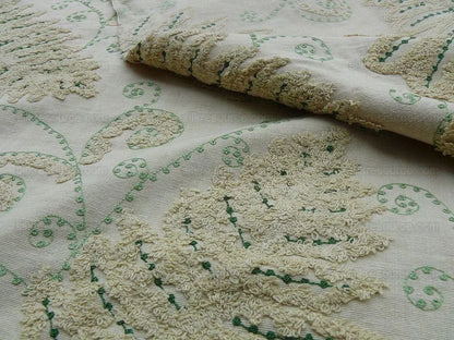 By Yard Scalamandre Fossils-dark Green On Beige Embroidery MSRP USD 372/y