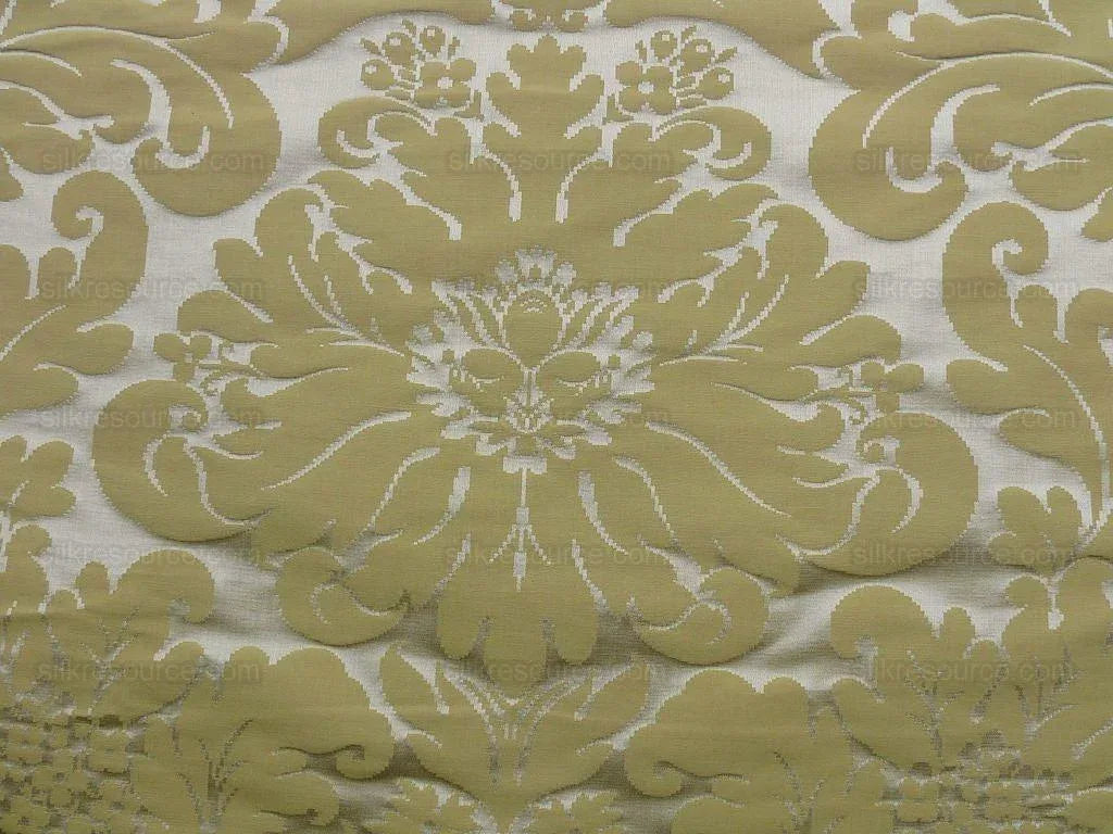 6.25y Scalamandre Lombardy Gw Silk Cotton-gold Damask MSRP USD 352