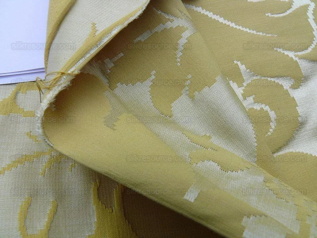 6.25y Scalamandre Lombardy Gw Silk Cotton-gold Damask MSRP USD 352