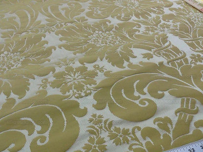 5.5y Scalamandre Lombardy Gw Silk Cotton-gold Damask MSRP USD 352