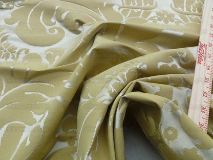 5.5y Scalamandre Lombardy Gw Silk Cotton-gold Damask MSRP USD 352