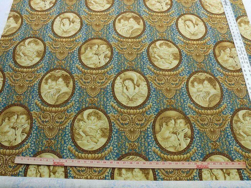 By Yard Scalamandre Figure Literature "Desiree" Queen of Sweden Grey Watkins- Blue/Brown MSRP 200/Y