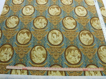 By Yard Scalamandre Figure Literature "Desiree" Queen of Sweden Grey Watkins- Blue/Brown MSRP 200/Y