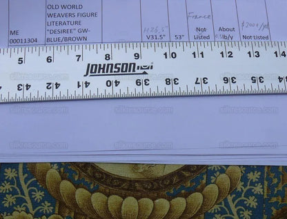 By Yard Scalamandre Figure Literature "Desiree" Queen of Sweden Grey Watkins- Blue/Brown MSRP 200/Y